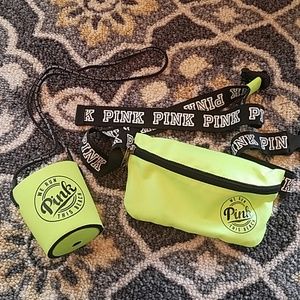 {PINK} Lime Green Fanny Pack + Koozie